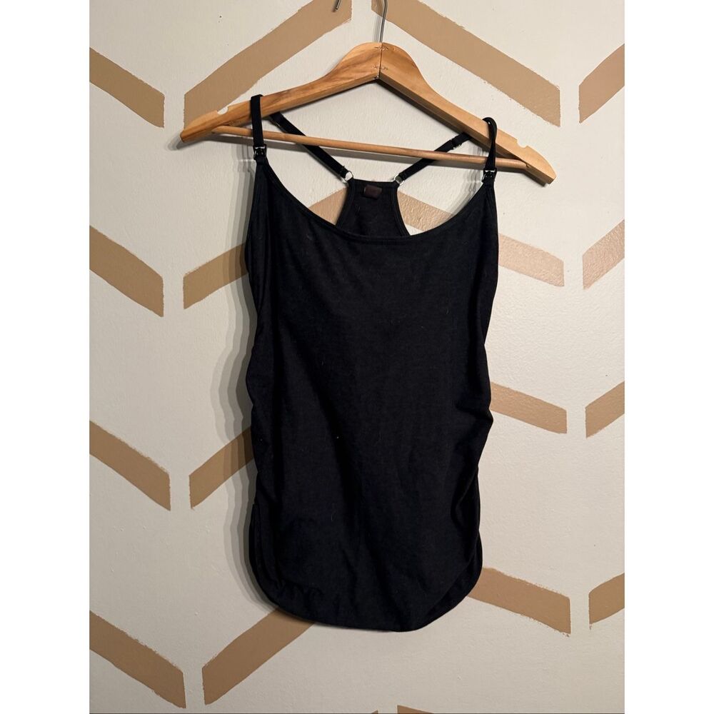 Beyond Yoga Beyond the Bump Black Clip And Cuddle Nursing Cami Tank Size Small